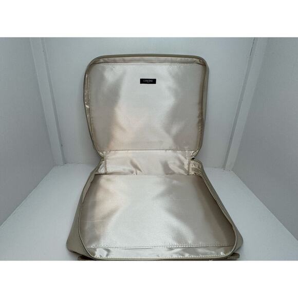 LANCOME Gold Cosmetic Travel Bag Rose Embossed Carry Case Vanity Organizer #3 - Picture 7 of 10